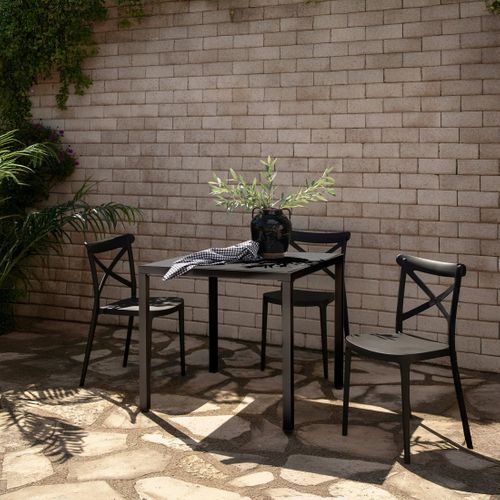 Table Fixe En Polypropylène Gris Anthracite 84x76cm