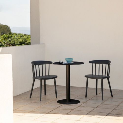 Table Fixe En Métal Gris Anthracite 60x76cm