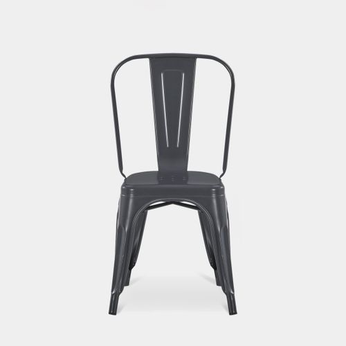 Chaise D'extérieur En Métal Gris Anthracite 46x85cm