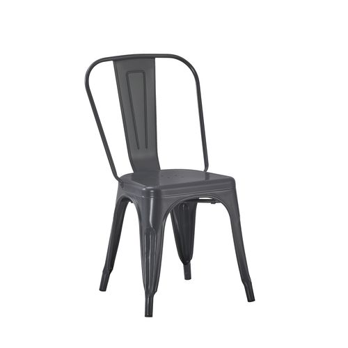 Chaise D'extérieur En Métal Gris Anthracite 46x85cm