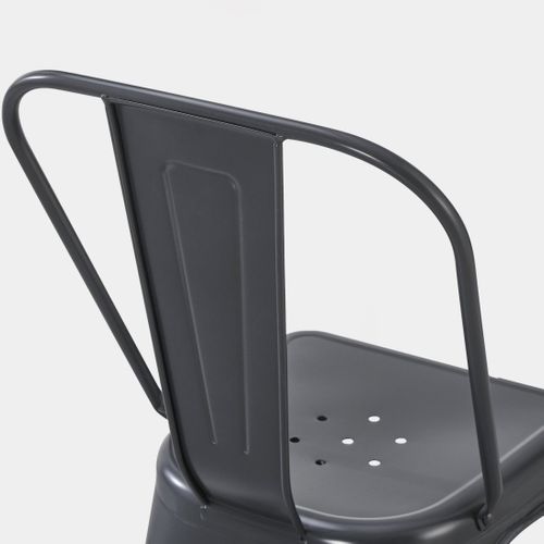 Chaise D'extérieur En Métal Gris Anthracite 46x85cm