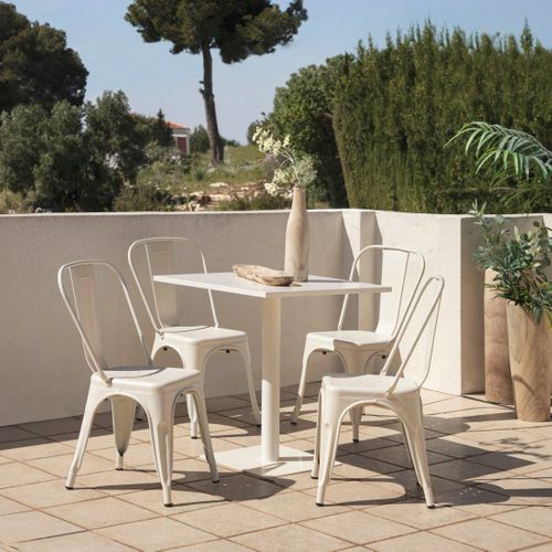 Chaise D'extérieur En Métal Beige 46x85cm