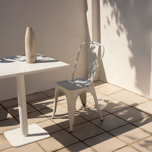 Chaise D'extérieur En Métal Beige 46x85cm