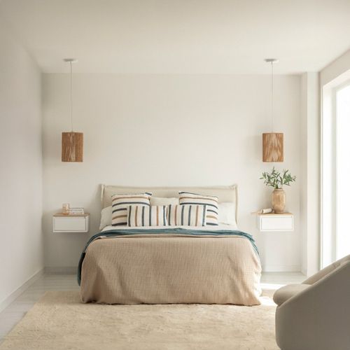 Table De Chevet Flottante En Laqué Blanco-natural 40x20cm