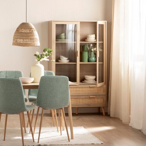 Vitrine Double En Rotin Naturel 100x170cm