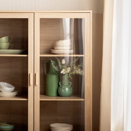 Vitrine Double En Rotin Naturel 100x170cm