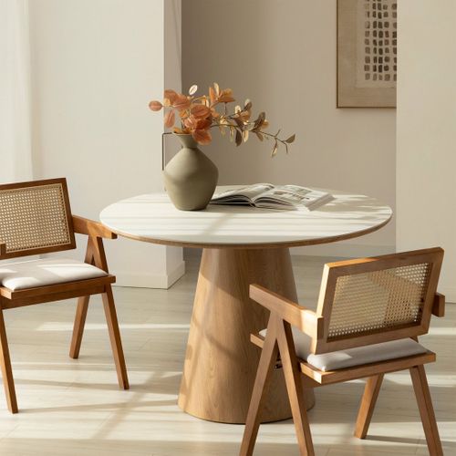 Table Fixe En Céramique Blanc 115x75cm