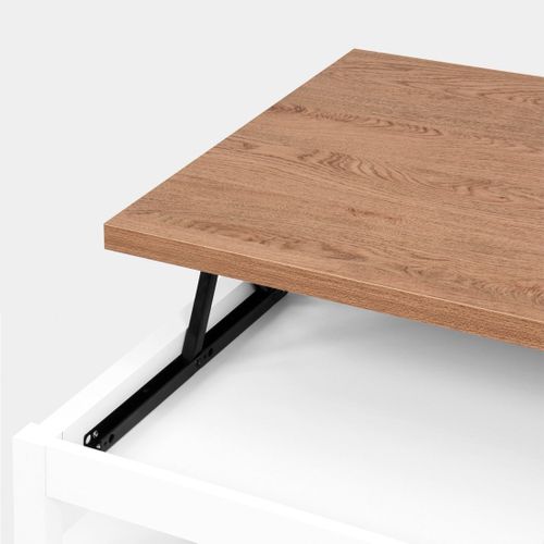 Table Basse Relevable En Laqué Naturel 100x45cm