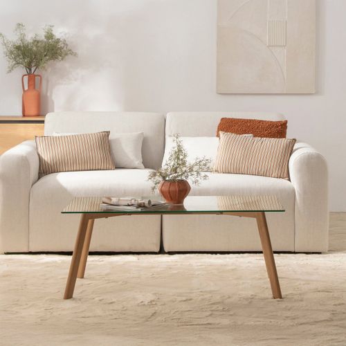 Table Basse Fixe En Cristal Transparent 110x45cm