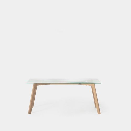 Table Basse Fixe En Cristal Transparent 110x45cm