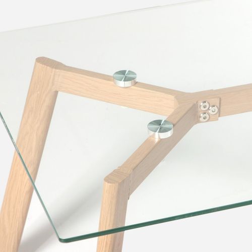 Table Basse Fixe En Cristal Transparent 110x45cm