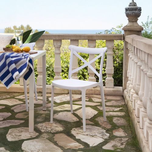 Chaise D'extérieur En Plastique Blanc 48x81cm