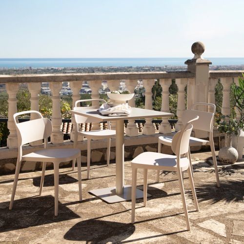 Chaise D'extérieur En Plastique Beige 47x78cm