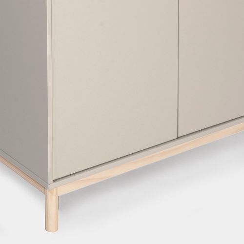 Vitrine Double En Laqué Gris Perle 95x170cm