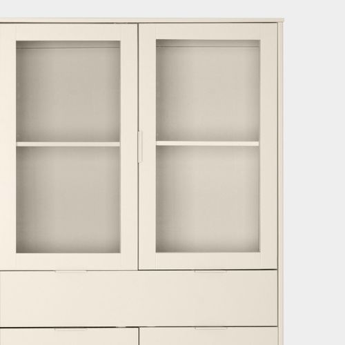 Vitrine Double En Laqué Blanc Ivoire 95x170cm