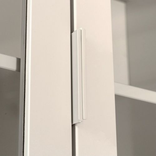 Vitrine Double En Laqué Blanc Ivoire 95x170cm