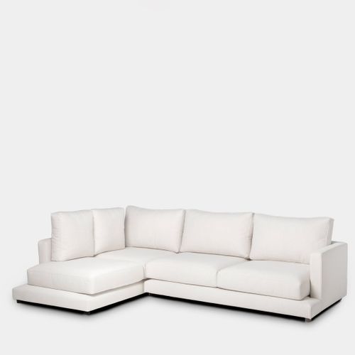 Canapé D'angle En Polyester Beige 275x88cm