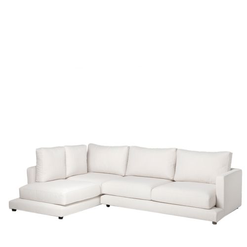 Canapé D'angle En Polyester Beige 275x88cm