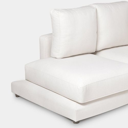 Canapé D'angle En Polyester Beige 275x88cm