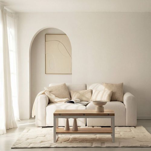 Table Basse Relevable Et Extensible En Bois Naturel 100x49cm