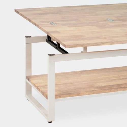 Table Basse Relevable Et Extensible En Bois Naturel 100x49cm
