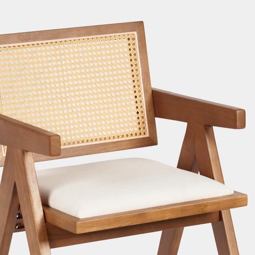 Chaise De Salle à Manger En Bois Beige-noyer 61x79cm