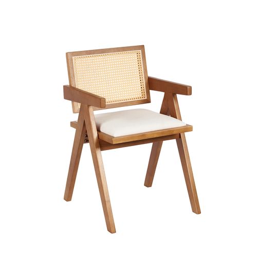 Chaise De Salle à Manger En Bois Beige-noyer 61x79cm