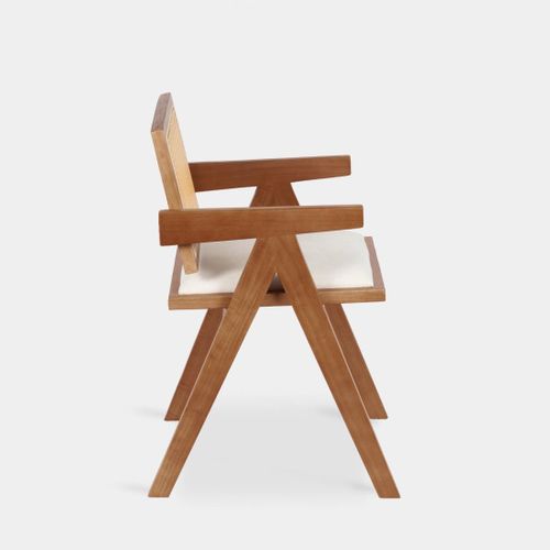 Chaise De Salle à Manger En Bois Beige-noyer 61x79cm