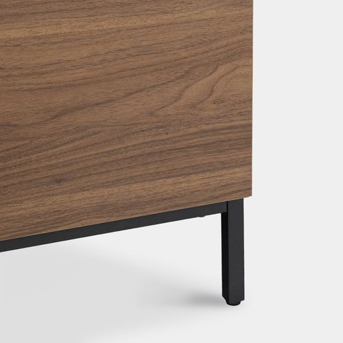 Table Basse Fixe En Bois Noyer 120x40cm