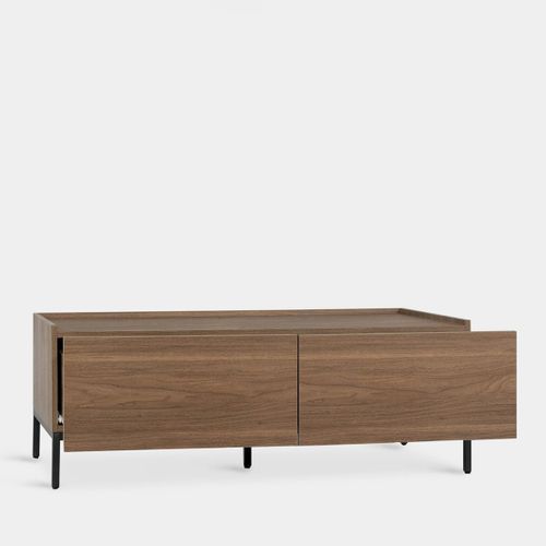 Table Basse Fixe En Bois Noyer 120x40cm