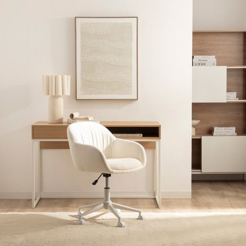 Chaise De Bureau En Tissu Beige 56x78cm