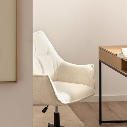 Chaise De Bureau En Tissu Beige 63x88cm