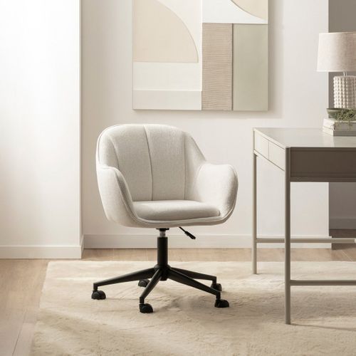 Chaise De Bureau En Tissu Beige 62x80cm