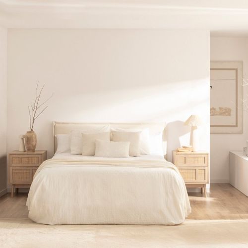 Table De Chevet 2 Tiroirs En Rotin Naturel Naturel 48x64cm