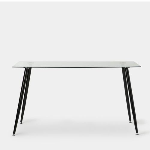 Table Fixe En Cristal Transparent 140x75cm