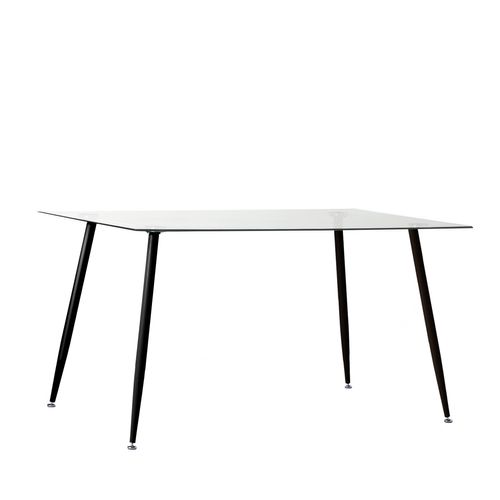 Table Fixe En Cristal Transparent 140x75cm