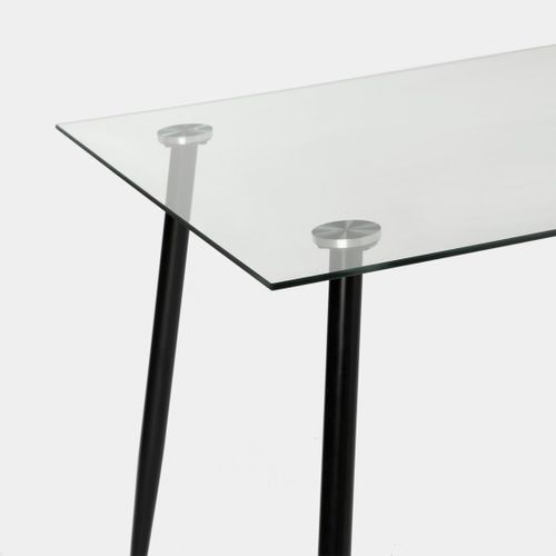 Table Fixe En Cristal Transparent 140x75cm