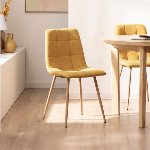Chaise De Salle à Manger En Tissu Moutarde 43x88cm