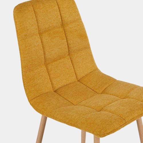 Chaise De Salle à Manger En Tissu Moutarde 43x88cm