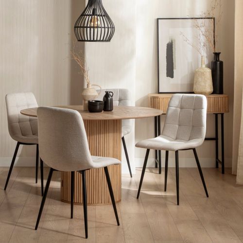 Chaise De Salle à Manger En Tissu Beige 43x88cm