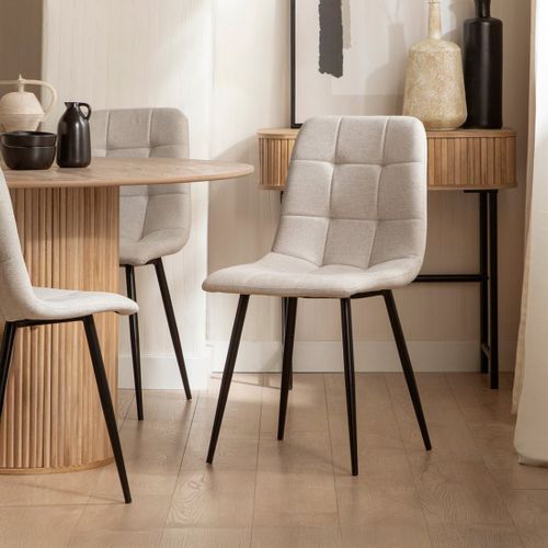 Chaise De Salle à Manger En Tissu Beige 43x88cm