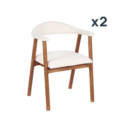 Lot De 2 Chaises De Salle à Manger En Bois Beige 58x79cm