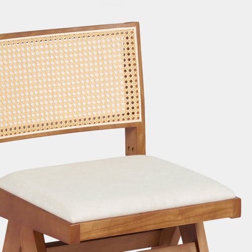 Chaise De Salle à Manger En Bois Beige-noyer 45x82cm