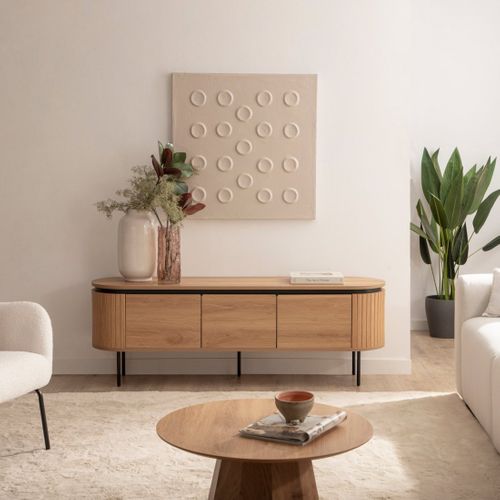 Meuble TV En Bois Naturel 160x55cm