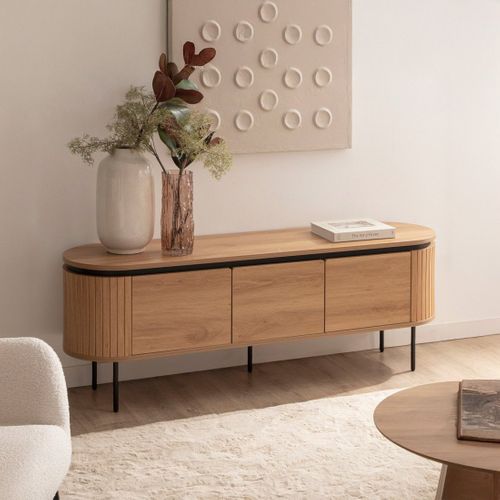 Meuble TV En Bois Naturel 160x55cm