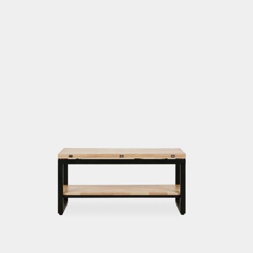 Table Basse Relevable Et Extensible En Bois Naturel 100x49cm