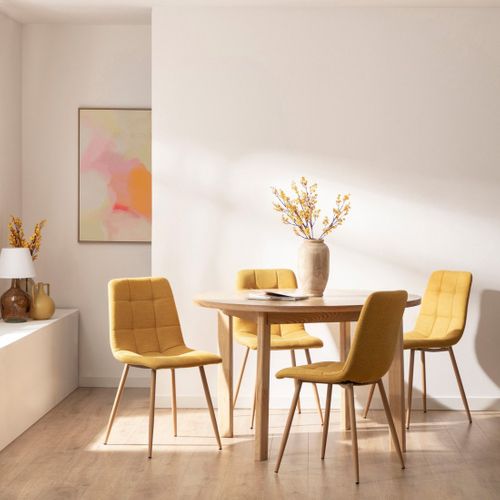 Chaise De Salle à Manger En Tissu Moutarde 43x88cm