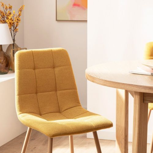 Chaise De Salle à Manger En Tissu Moutarde 43x88cm