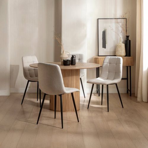 Chaise De Salle à Manger En Tissu Beige 43x88cm