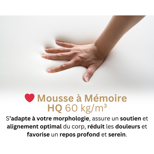 Matelas Mousse 140x200 Cm HAVEN - Accueil Mémoire De Forme - Épaisseur 30 Cm